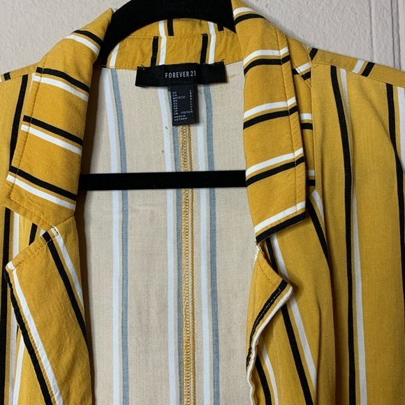 Mustard stripe blazer forever 22 Large - Picture 2 of 5